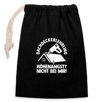 Dachdeckerei Ausbildung Lehrling Auzbi Dachdecker - Verschließbarer Geschenkbeutel aus Baumwolle (14x20cm) - Schwarz - Vorne