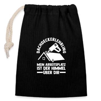 Dachdeckerei Ausbildung Lehrling Auzbi Dachdecker - Verschließbarer Geschenkbeutel aus Baumwolle (14x20cm) - Schwarz - Vorne