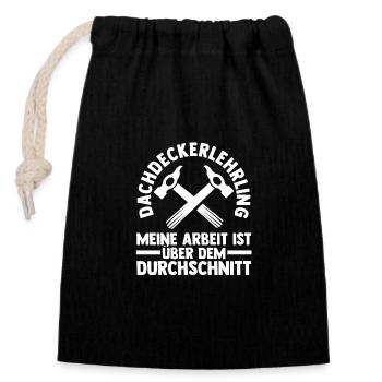 Dachdeckerei Ausbildung Lehrling Auzbi Dachdecker - Verschließbarer Geschenkbeutel aus Baumwolle (14x20cm) - Schwarz - Vorne