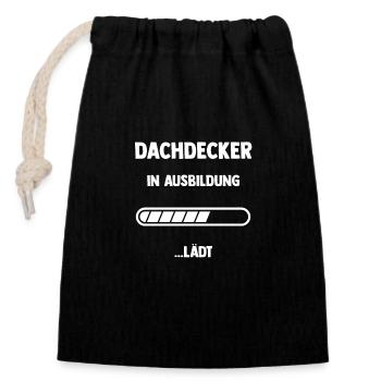 Dachdeckerei Ausbildung Lehrling Auzbi Dachdecker - Verschließbarer Geschenkbeutel aus Baumwolle (14x20cm) - Schwarz - Vorne