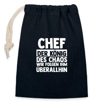 Teamleiter Chef Abschied - Verschließbarer Geschenkbeutel aus Baumwolle (14x20cm) - Navy - Vorne