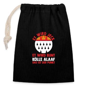 Kölle Alaaf Jecken Carnival Cologne Carnival - Closable cotton gift bag (14x20cm) - black - Front