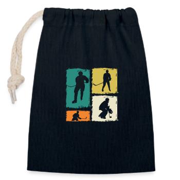 Eishockeyspieler Eishockey - Verschließbarer Geschenkbeutel aus Baumwolle (14x20cm) - Navy - Vorne