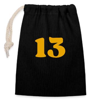 13 - Closable cotton gift bag (14x20cm) - black - Front