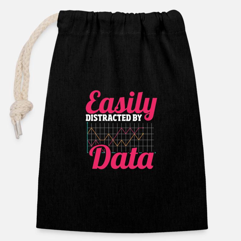 Analyst Datenerfassung Dateningenieur Daten - Verschließbarer Geschenkbeutel aus Baumwolle (14x20cm) - Schwarz