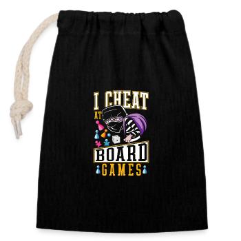 Play Dirty Game Night I Cheat at Board Games - Closable cotton gift bag (14x20cm) - black - Front
