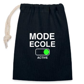 ECOLE RENTRE SCOLAIRE DROLE CADEAU - Sac cadeau en coton avec cordon (14 x 20 cm) - bleu marine - Devant