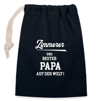 Zimmerer Bester Papa Vatertag Geburtstag Zimmerei - Verschließbarer Geschenkbeutel aus Baumwolle (14x20cm) - Navy - Vorne