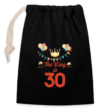 Le Roi a 30 ans - Sac cadeau en coton avec cordon (14 x 20 cm) - noir - Devant
