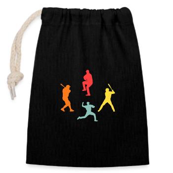 Baseball Player Evolution Baseball - Closable cotton gift bag (14x20cm) - black - Front