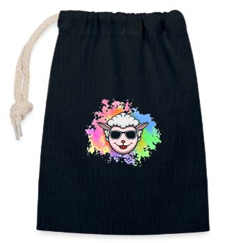 Shepherd Sheep - Closable cotton gift bag (14x20cm) - navy - Front