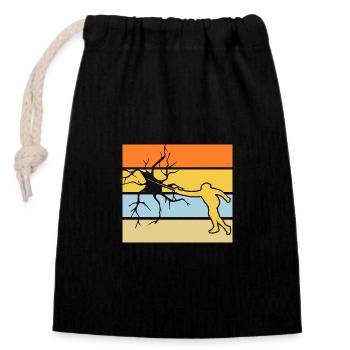Fencing Fencing - Closable cotton gift bag (14x20cm) - black - Front