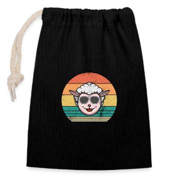 Shepherd Sheep - Closable cotton gift bag (14x20cm) - black - Front