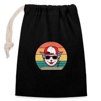 Shepherd Sheep - Closable cotton gift bag (14x20cm) - black - Front