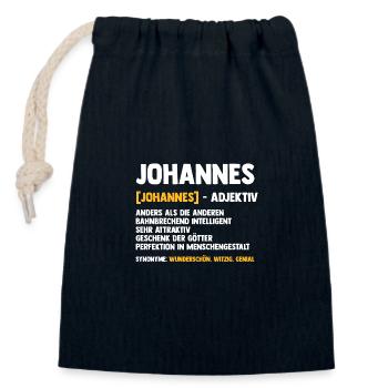 Johannes - Sac cadeau en coton avec cordon (14 x 20 cm) - bleu marine - Devant