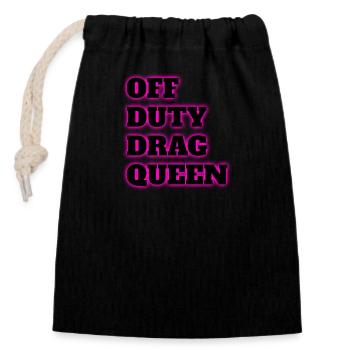 Drag queen en dehors des heures de travail - Sac cadeau en coton avec cordon (14 x 20 cm) - noir - Devant