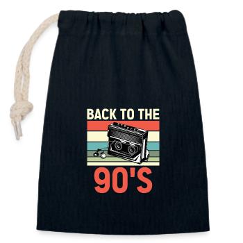 Walkman Back to the 90s - Geschenkidee - Verschließbarer Geschenkbeutel aus Baumwolle (14x20cm) - Navy - Vorne