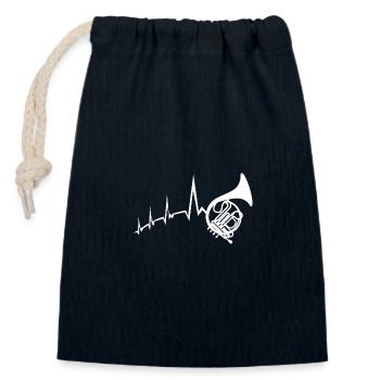 Hornist Herzschlag Waldhorn - Verschließbarer Geschenkbeutel aus Baumwolle (14x20cm) - Navy - Vorne