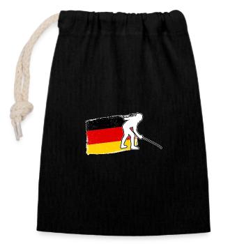 Fencing Germany Flag Fencing - Closable cotton gift bag (14x20cm) - black - Front
