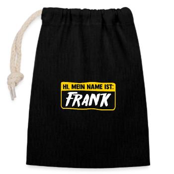Frank - Verschließbarer Geschenkbeutel aus Baumwolle (14x20cm) - Schwarz - Vorne