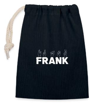 Sign language Frank - Closable cotton gift bag (14x20cm) - navy - Front