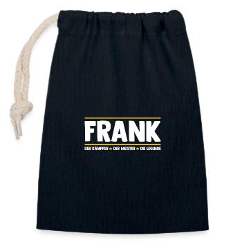 Frank - Verschließbarer Geschenkbeutel aus Baumwolle (14x20cm) - Navy - Vorne
