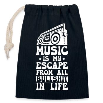 Musique à la mode - Sac cadeau en coton avec cordon (14 x 20 cm) - bleu marine - Devant