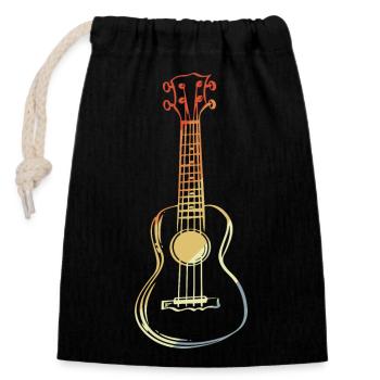 Ukulele Skizze Retro Style - Verschließbarer Geschenkbeutel aus Baumwolle (14x20cm) - Schwarz - Vorne