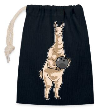 Lama Bowling Bowlingkugel - Verschließbarer Geschenkbeutel aus Baumwolle (14x20cm) - Navy - Vorne