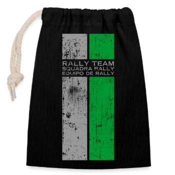 Rally Team Squadra Rally Classic Stripes Design - Verschließbarer Geschenkbeutel aus Baumwolle (14x20cm) - Schwarz - Vorne