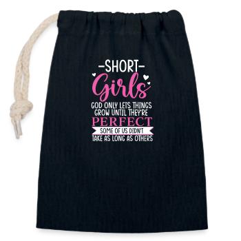 Short Girls God Only Lets Things Grow Until - Verschließbarer Geschenkbeutel aus Baumwolle (14x20cm) - Navy - Vorne
