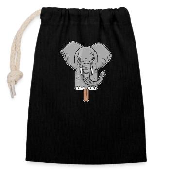 Elephant Head Popsicle - Closable cotton gift bag (14x20cm) - black - Front