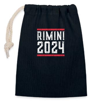 Jours fériés Rimini 2024 - Sac cadeau en coton avec cordon (14 x 20 cm) - bleu marine - Devant