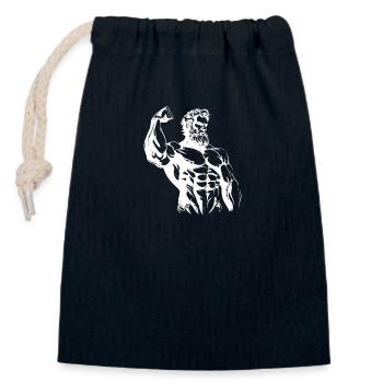 Griechischer Kämpfer - Verschließbarer Geschenkbeutel aus Baumwolle (14x20cm) - Navy - Vorne