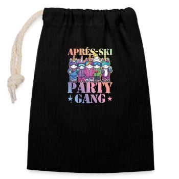 Après-ski Party Gang Licorne - Sac cadeau en coton avec cordon (14 x 20 cm) - noir - Devant