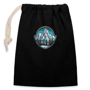 Berge Winterlandschaft Outdoor - Verschließbarer Geschenkbeutel aus Baumwolle (14x20cm) - Schwarz - Vorne