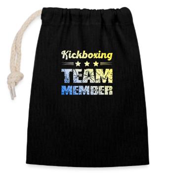 Kickboxing Team - Verschließbarer Geschenkbeutel aus Baumwolle (14x20cm) - Schwarz - Vorne