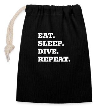 🤿 "Eat. Sleep. Dive. Repeat." Shirt 🤿 - Closable cotton gift bag (14x20cm) - black - Front