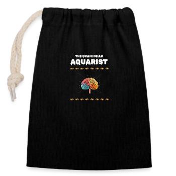 🤿 "The Brain of an Aquarist" Shirt 🤿 - Closable cotton gift bag (14x20cm) - black - Front
