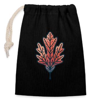 Rustic Autumn Leaf Illustration - Closable cotton gift bag (14x20cm) - black - Front