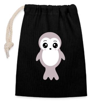 Kawaii Seal Seals Seals Seals Animals Kawaii - Closable cotton gift bag (14x20cm) - black - Front
