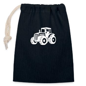 Traktor Landwirt - Verschließbarer Geschenkbeutel aus Baumwolle (14x20cm) - Navy - Vorne