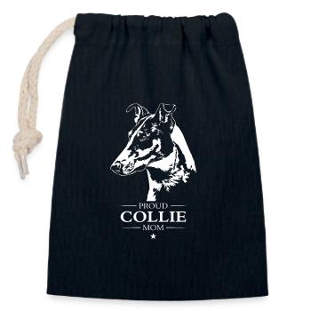 Collie Kurzhaar Mom Hunde Hund Wilsigns - Verschließbarer Geschenkbeutel aus Baumwolle (14x20cm) - Navy - Vorne