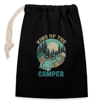 King of the camper - Closable cotton gift bag (14x20cm) - black - Front