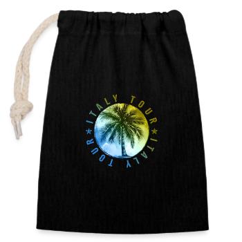 Italy Tour Holidays - Closable cotton gift bag (14x20cm) - black - Front