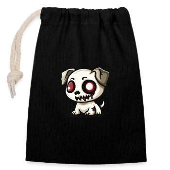 Hund Halloween Zombie Baby - Verschließbarer Geschenkbeutel aus Baumwolle (14x20cm) - Schwarz - Vorne