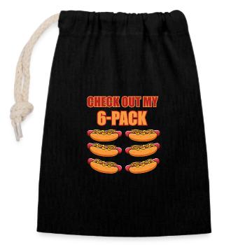 Check out my 6 pack - Closable cotton gift bag (14x20cm) - black - Front