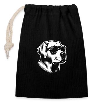 Labrador Retriever Loyauté Ami de la famille - Sac cadeau en coton avec cordon (14 x 20 cm) - noir - Devant