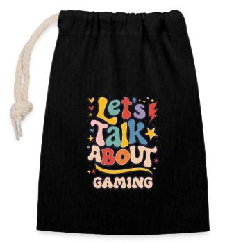 Parlons du plaisir du jeu et du design coloré - Sac cadeau en coton avec cordon (14 x 20 cm) - noir - Devant