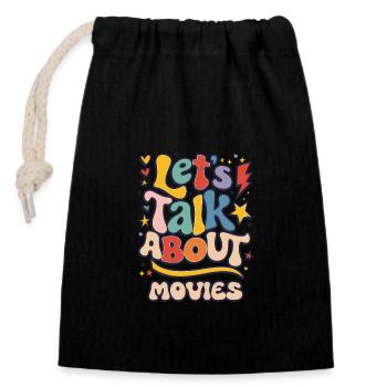 Parlons de films - Conversations cinématographiques - Sac cadeau en coton avec cordon (14 x 20 cm) - noir - Devant